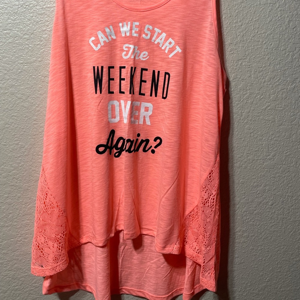 Wound up new without tags tank muscle tee lace pattern